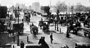 Carts Prints: The North End of the Old Blackfriars Bridge, London, c. 1900
