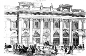 1844 Prints: The North Entrance of the Royal Exchange, London, 1844