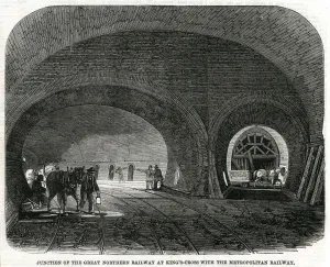 1861 Prints: Northern railway at Kings Cross junction 1861