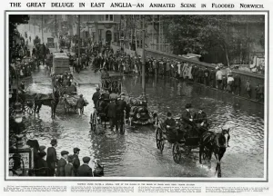 Carts Prints: Norwich flooded 1912
