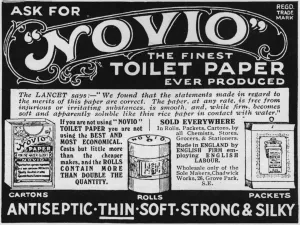 Toilet Prints: Novio toilet paper advertisement, 1915