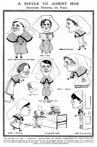 Personalities Prints: Nursing caricatures by Fred May, WW1