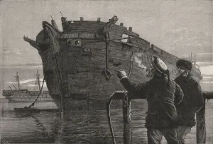 Ship Prints: The old Arctic exploring ship, HMS Resolute, broken up at Chatham Dockyard