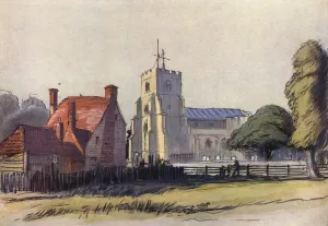Inns Prints: An old inn yard at Newark by Percy Home