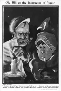 Bert Prints: Old Bill as the Instructor of Youth, by Bairnsfather