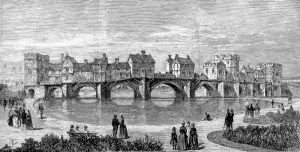 1887 Prints: The Old Tyne Bridge at the Royal Jubilee Exhibition, 1887