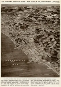 Mountains Prints: Onward roads to Rome by G. H. Davis