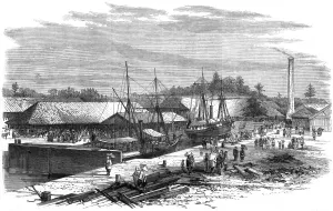 Dock Prints: Opening a new dock at Singapore, 1869