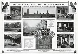 Opens Prints: The Opening of Parliament by King Edward VII: Scenes in the Governmental City of