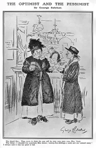 Alcohol Prints: The Optimist & the Pessimist by George Belcher, WW1