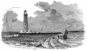 Suffolk Prints: Orfordness Lighthouse and Telegraph Station, 1853