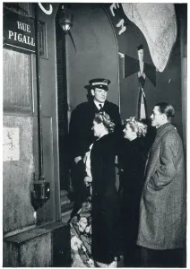 Paris Prints: Outbreak of WWII Arriving for cabaret in Montmartre