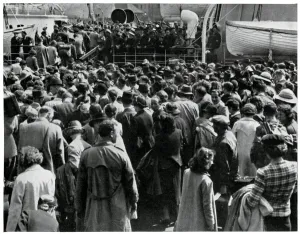 Crowds Prints: Outbreak of WWII English tourists at Dieppe