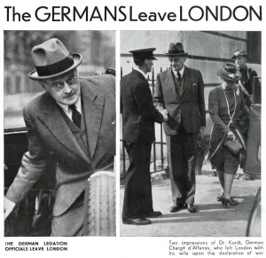 German Prints: Outbreak of WWII - Germans leave London 1939