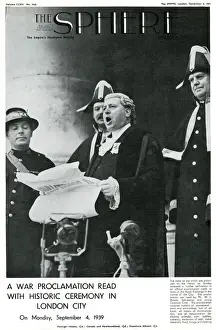 Apr19 Prints: Outbreak of WWII - Sphere cover - Proclamation of war London