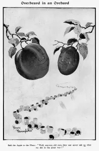 Plum Prints: Overheard in an Orchard by Bruce Bairnsfather