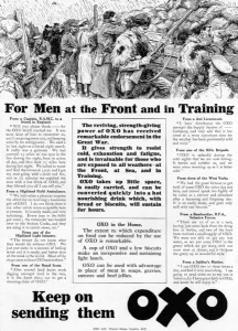 Rations Prints: Oxo advertisement with trench scene, WW1