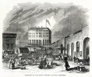 Exterior Prints: Paddington, Great Western Railway Station, London 1843