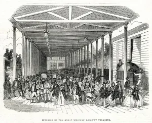 19th Prints: Paddington, Great Western Railway Station, London 1843