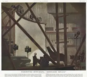 Premier Prints: Paderewski rehearsing Moonlight Sonata by Laurence Irving