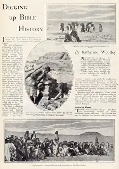 Ancient Prints: Page from Britannia & Eve by Katharine Woolley reporting on the great excavations carried