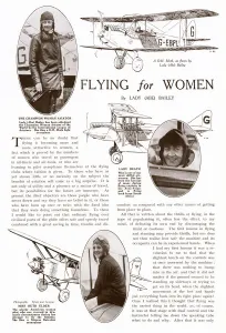 18th Prints: Page from The Bystander, 18th April 1928, featuring an article called Flying for Women by