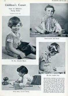 Alexander Prints: Page in The Bystander magazine 1936 featuring photographs of four aristocratic children