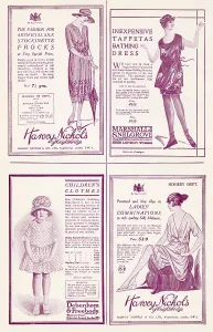 June Prints: Page of fashion adverts - June 1921