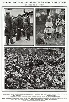 Crowd Prints: Page from The Illustrated London News reporting on the return of Ernest Shackleton's Antarctica expedition to