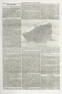 1861 Prints: Page from The Illustrated London News showing a pThe 1861 Tooley Street fire