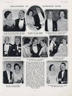 Bruce Prints: Page from The Tatler, 28th October 1936: Ball-dancing at Gleneagles Hotel. Date: 1936