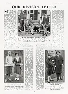 29th Prints: Page from The Tatler, 29th January 1930: Our Riviera Letter featuring Henry Russell