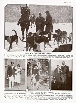 John Prints: Page from The Tatler, 7th Jan 1931: snow with the York and Ainsty hunt at Scriven Park