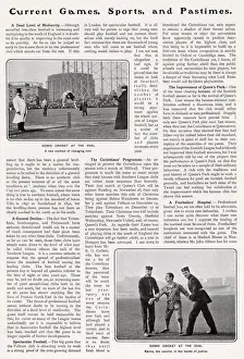 Sport Prints: Page from The Tatler reporting on a comedy cricket match which took place at the Oval