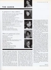 Oct20 Prints: Page from The Tatler reporting on the godparents to the Queens children