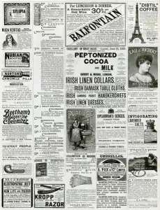 Cure Prints: Page of Victorian adverts 1889