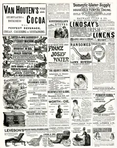 Advertisements Prints: Page of Victorian adverts - 1890