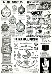 19th Prints: Page of Victorian adverts 1897