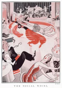 1920s Prints: A pair of over-exuberant dancers entertaining the audience. Date: 1929
