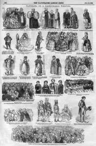 1855 Prints: Panorama of a fashionable wedding, 1855
