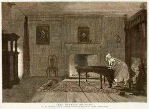 Houses Prints: Paranormal: haunted bedroom, 1889