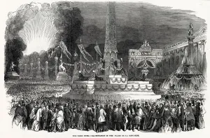 Paris Prints: Paris Fete - Illuminations in the Place de la Concorde. Date: 1850