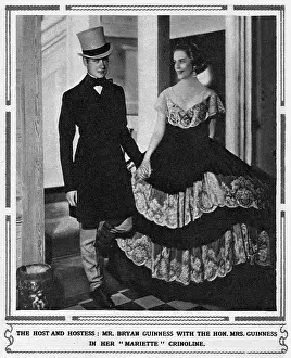 Diana Prints: Party hosts Mr Bryan Guinness (1905-1992) and his wife (Diana Mitford) in her Mariette