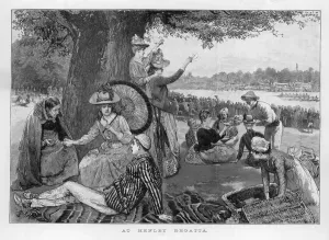 Leisure Prints: Party of people picnicking at Henley Regatta