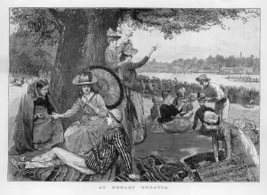 Leisure Prints: Party of people picnicking at Henley Regatta