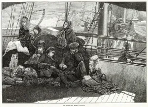 Steamer Prints: Passagers On Board Dundee Steamer 1873