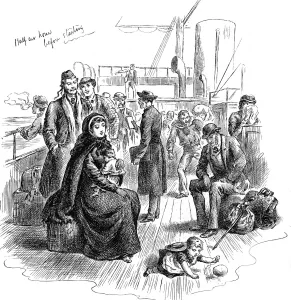 America Prints: Passengers on board an Emigrant Ship, 1884
