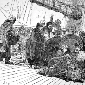 Atlantic Prints: Passengers on an Emigrant Ship, Atlantic, 1870