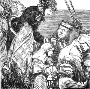 Liverpool Prints: Passengers on the gangway, Liverpool, 1870