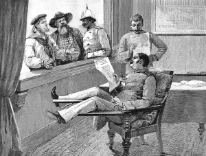 1889 Prints: The Passport Office at Delagoa Bay, Africa, 1889